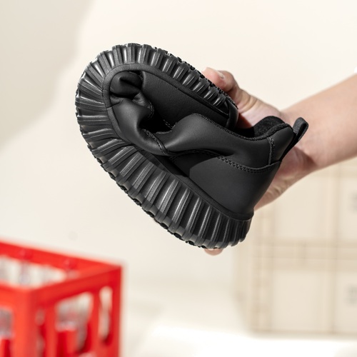Flexible black slip on chef shoes