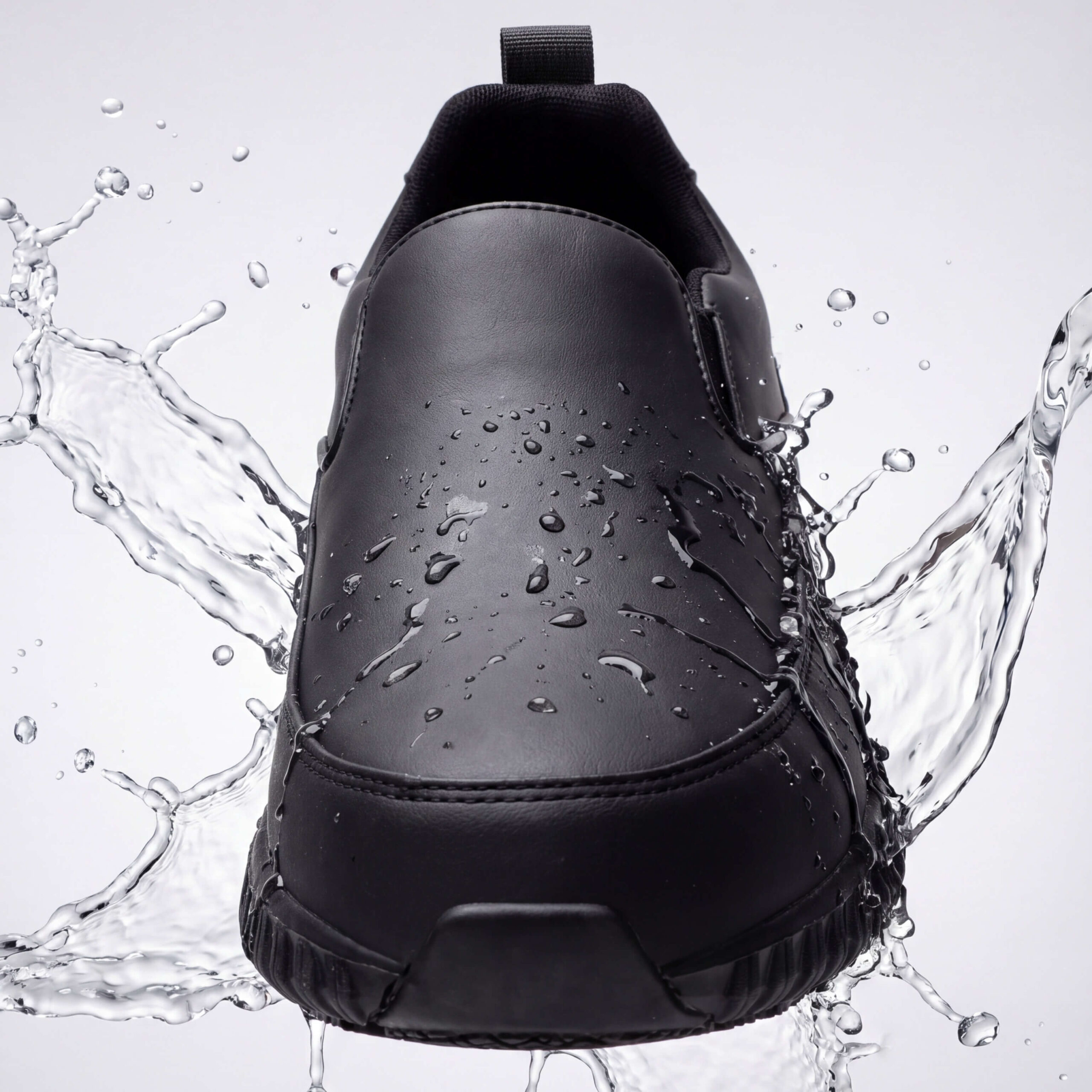 Water resistant easy clean upper on chef shoes