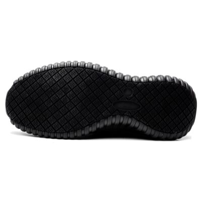 Slip resistant outsole of black kitchen shoes