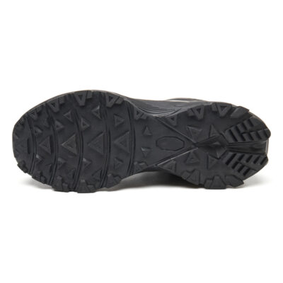 Slip resistant outsole of black steel toe shoes