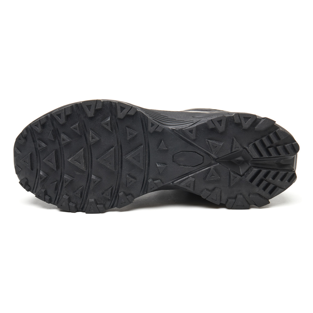 Slip resistant outsole of black steel toe shoes