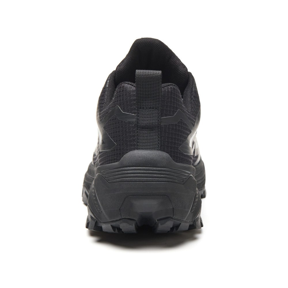 Front view of black steel toe shoes