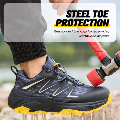 Steel toe protection inside 1518 work shoes