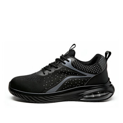 Black metal free composite toe work shoes side profile