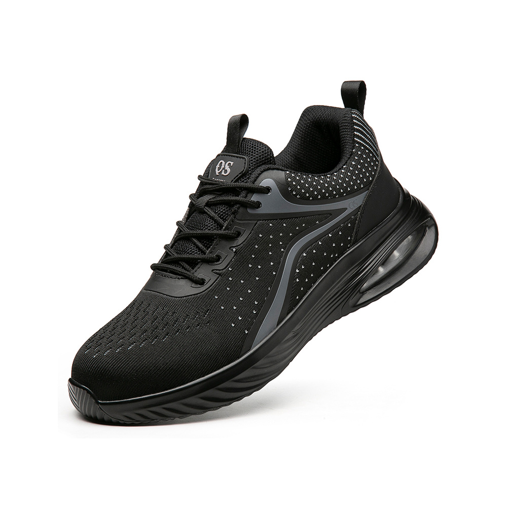 Black composite toe safety shoes angled view