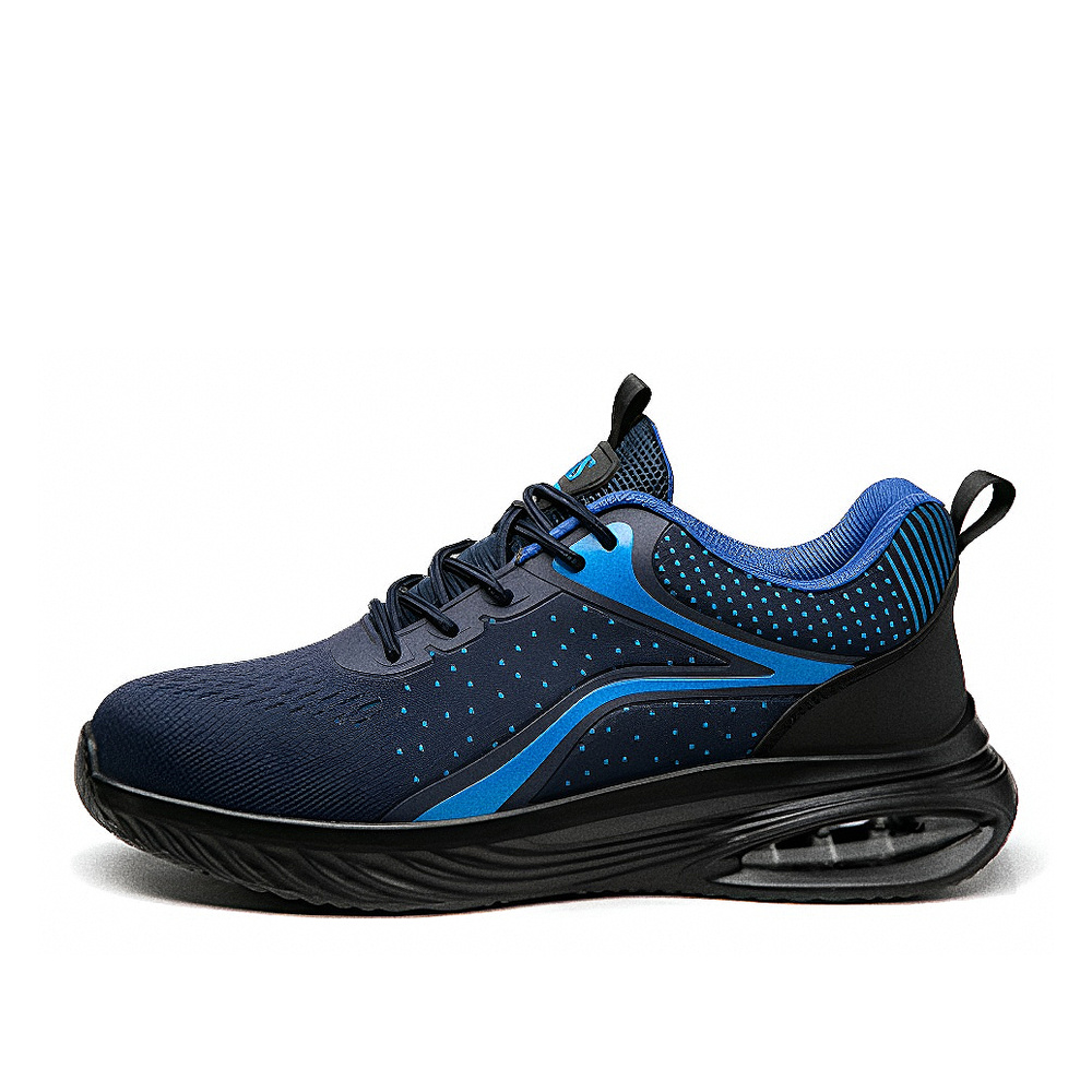 Navy/Blue metal free composite toe work shoes side profile