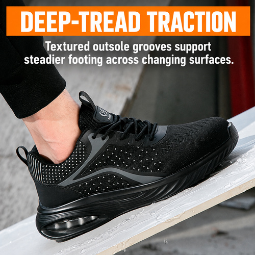 Deep tread traction on 25718 work shoes