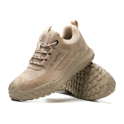 Khaki composite toe shoes pair and outsole view