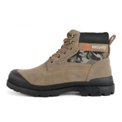 Tan 9001 heat resistant steel toe work boot side profile