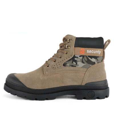 Tan 9001 heat resistant steel toe work boot side profile