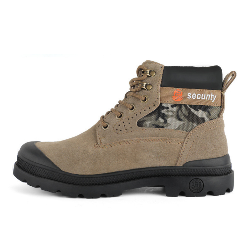 Tan 9001 heat resistant steel toe work boot side profile