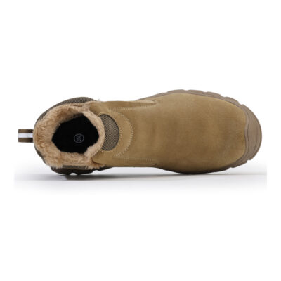 Top view showing plush fleece lining and slip on opening
