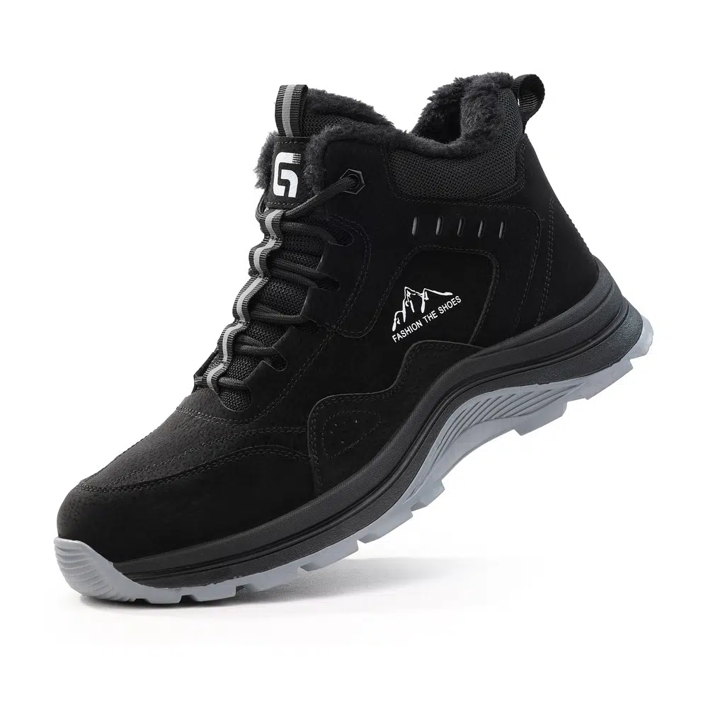 Black insulated safety boot front angle