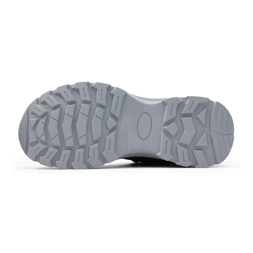 Deep tread outsole on black winter safety boot