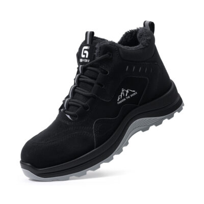 Black winter composite toe work boot front angle