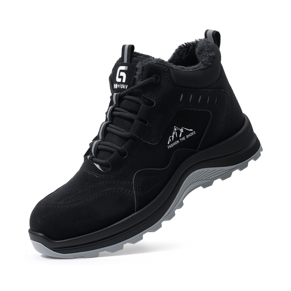 Black winter composite toe work boot front angle
