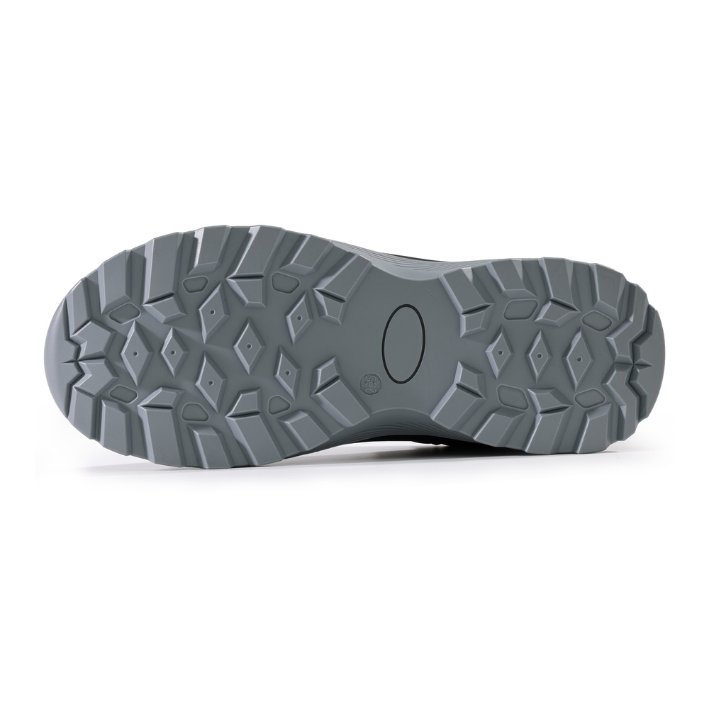 Deep tread outsole on black composite toe work boot