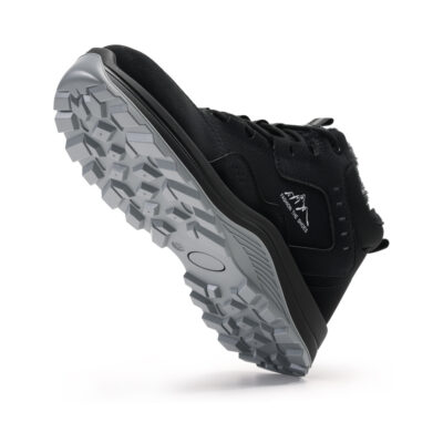 Rugged outsole angle on black composite toe work boot