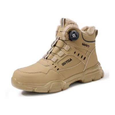 Tan dial lacing winter work boot side angle