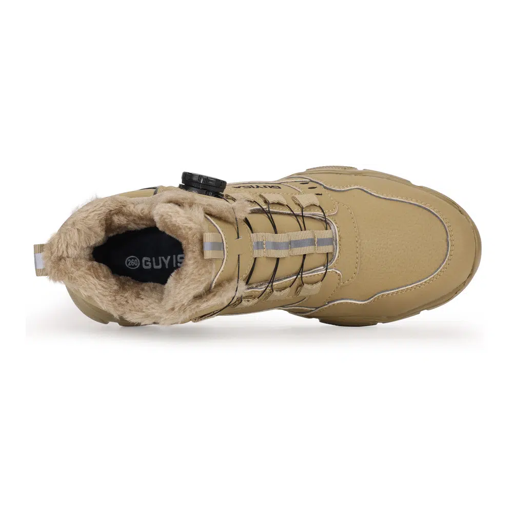Top view showing fleece lining and dial lacing
